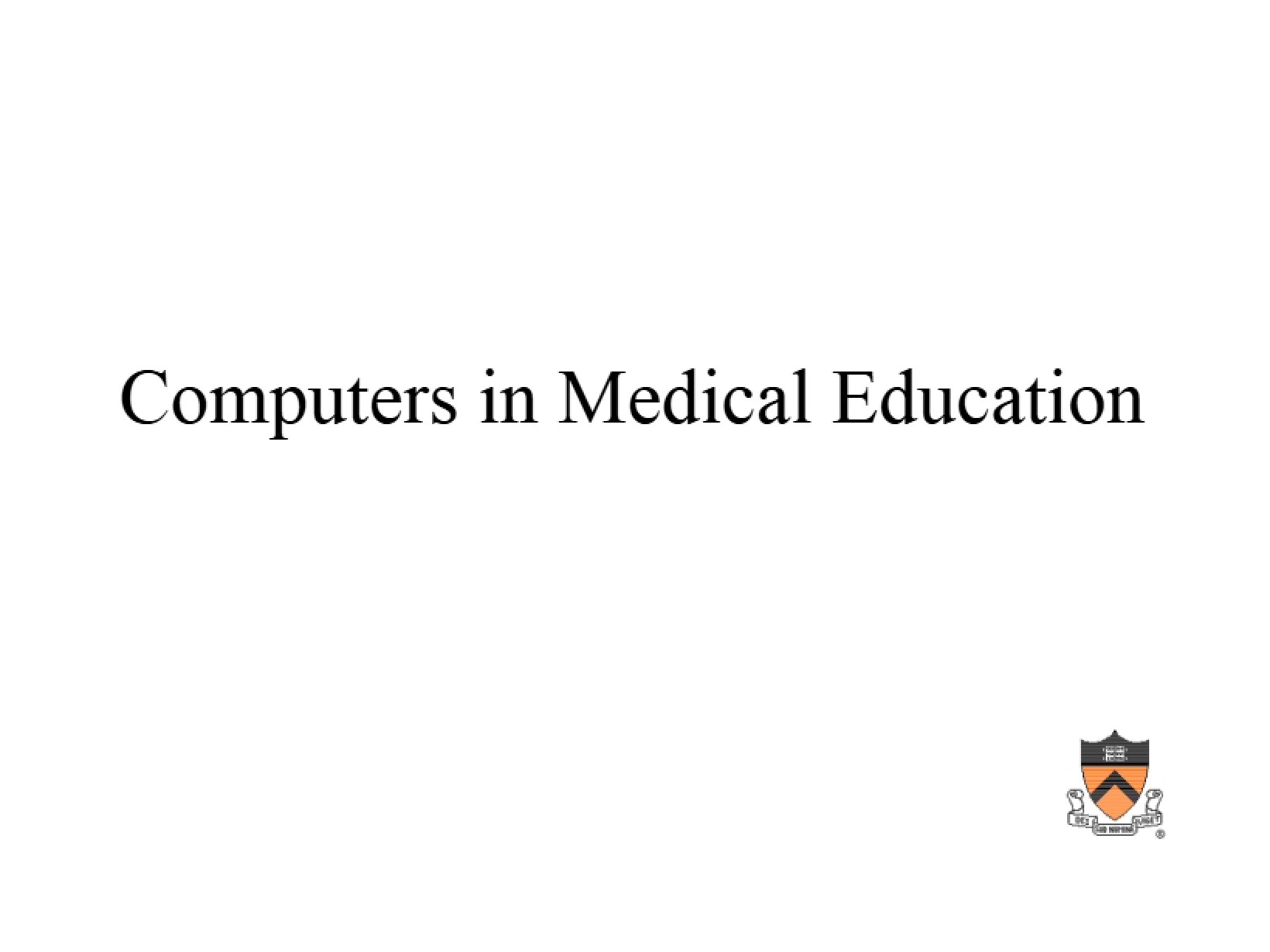 Medical Education Computing