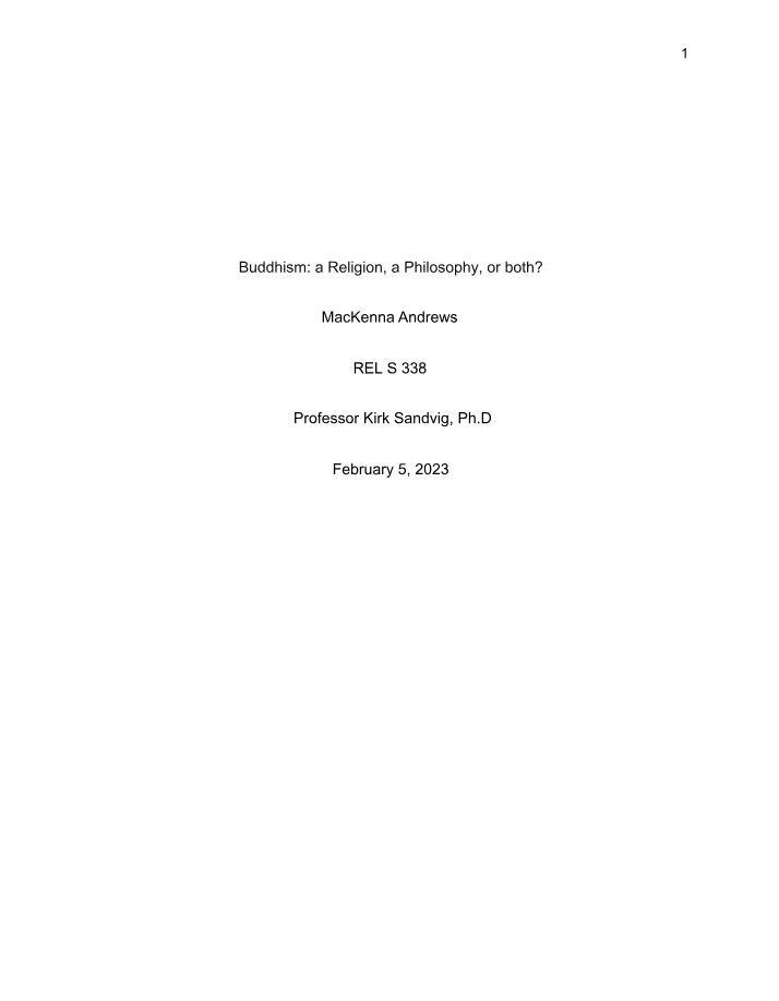 Buddhism - Religion, Philosophy, or Both