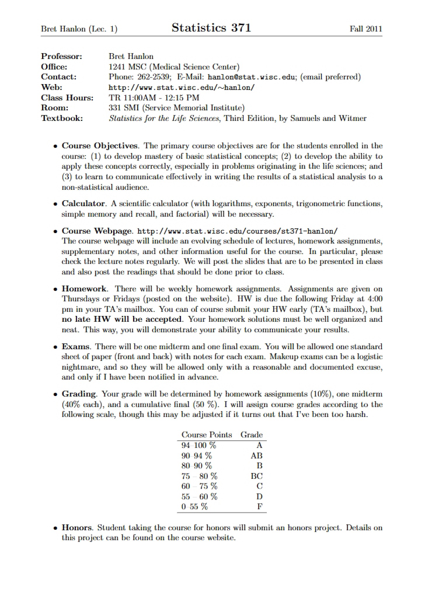 Syllabus STAT 371