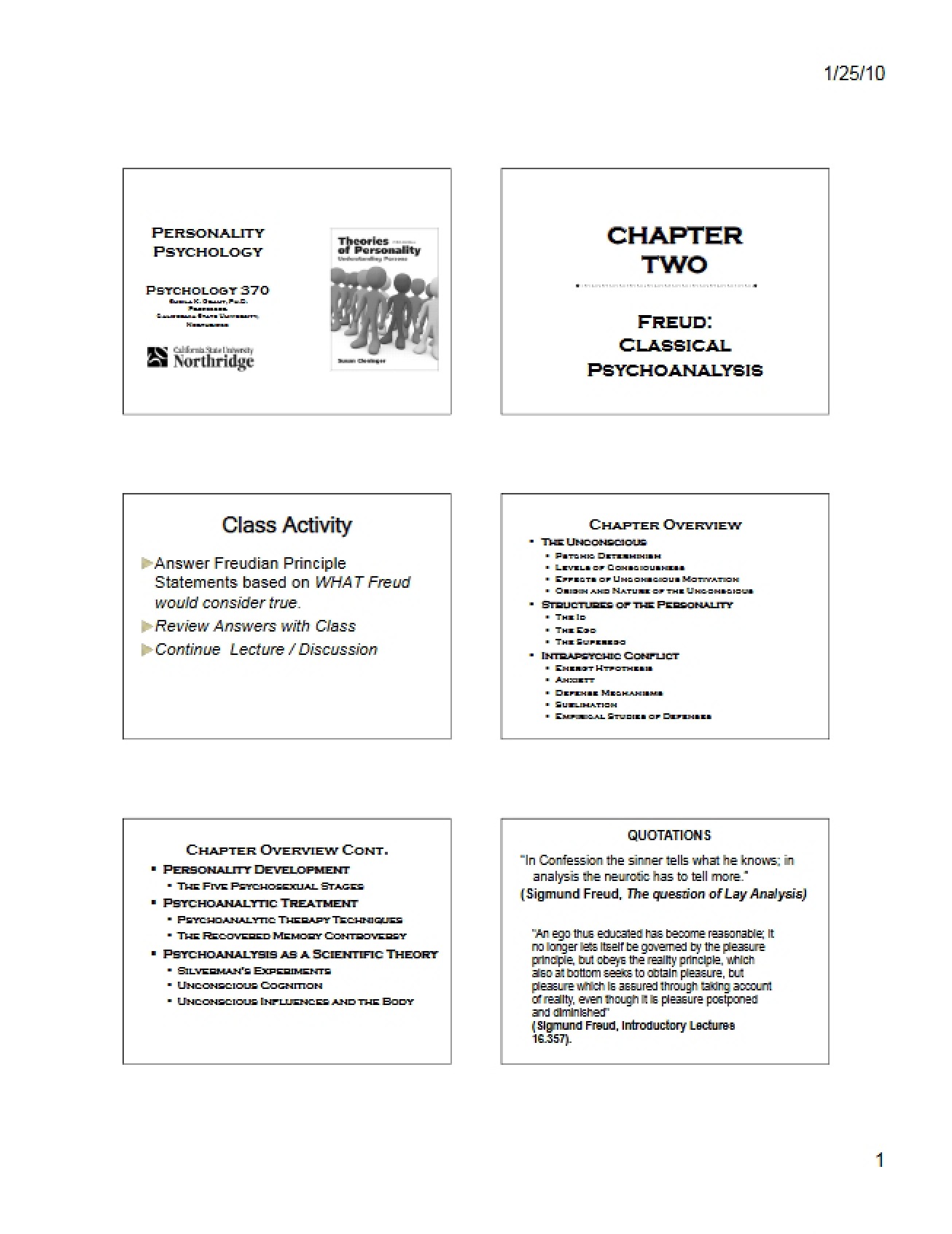 Psychoanalysis Classical Approach