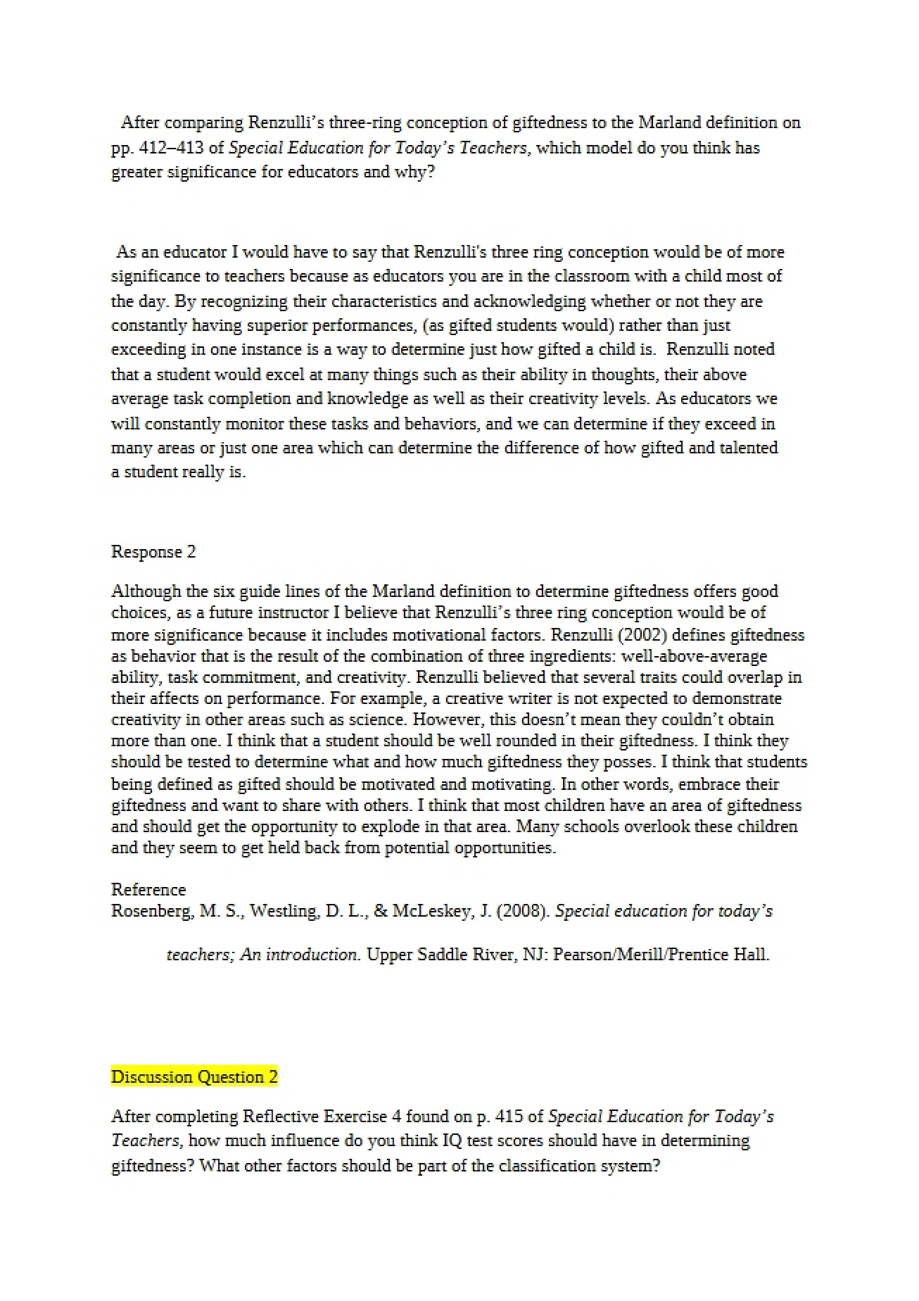 Advanced Exceptional Learner Project
