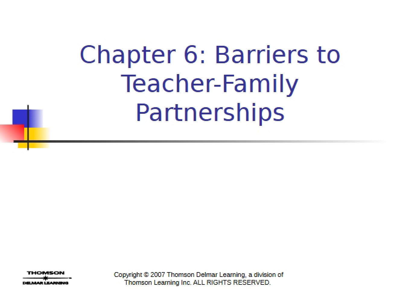 Teacher-Family Partnership Barriers Chapter 6