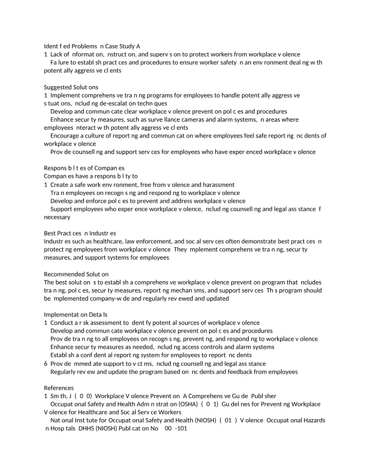 Workplace Violence Prevention Strategies