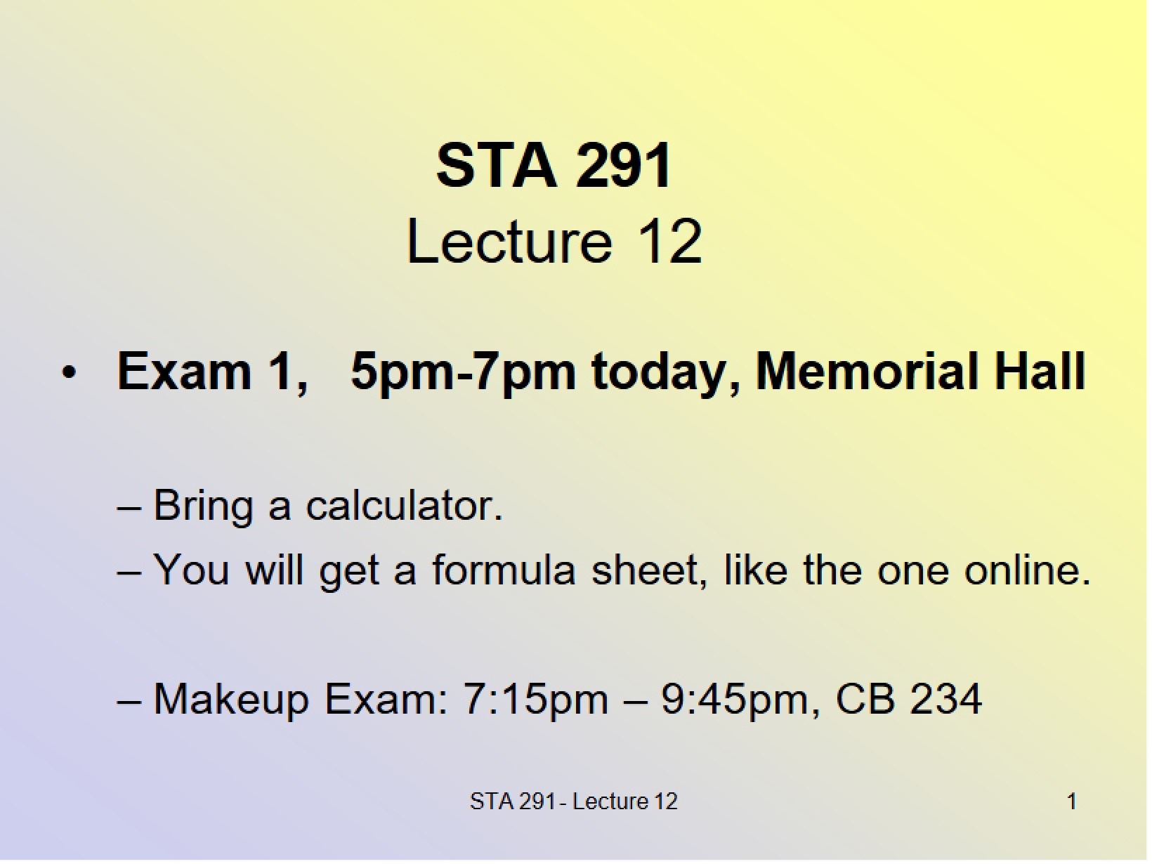Lecture 12 Summary