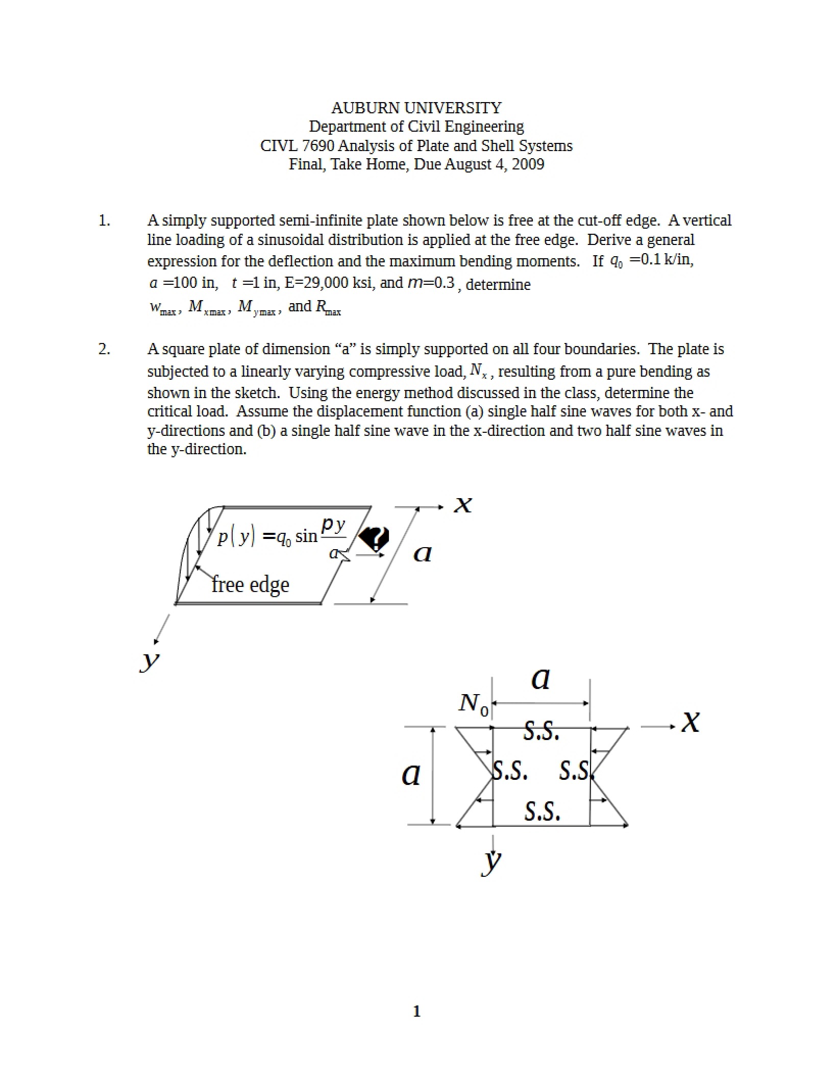 Plate and Shell Systems Lecture Notes