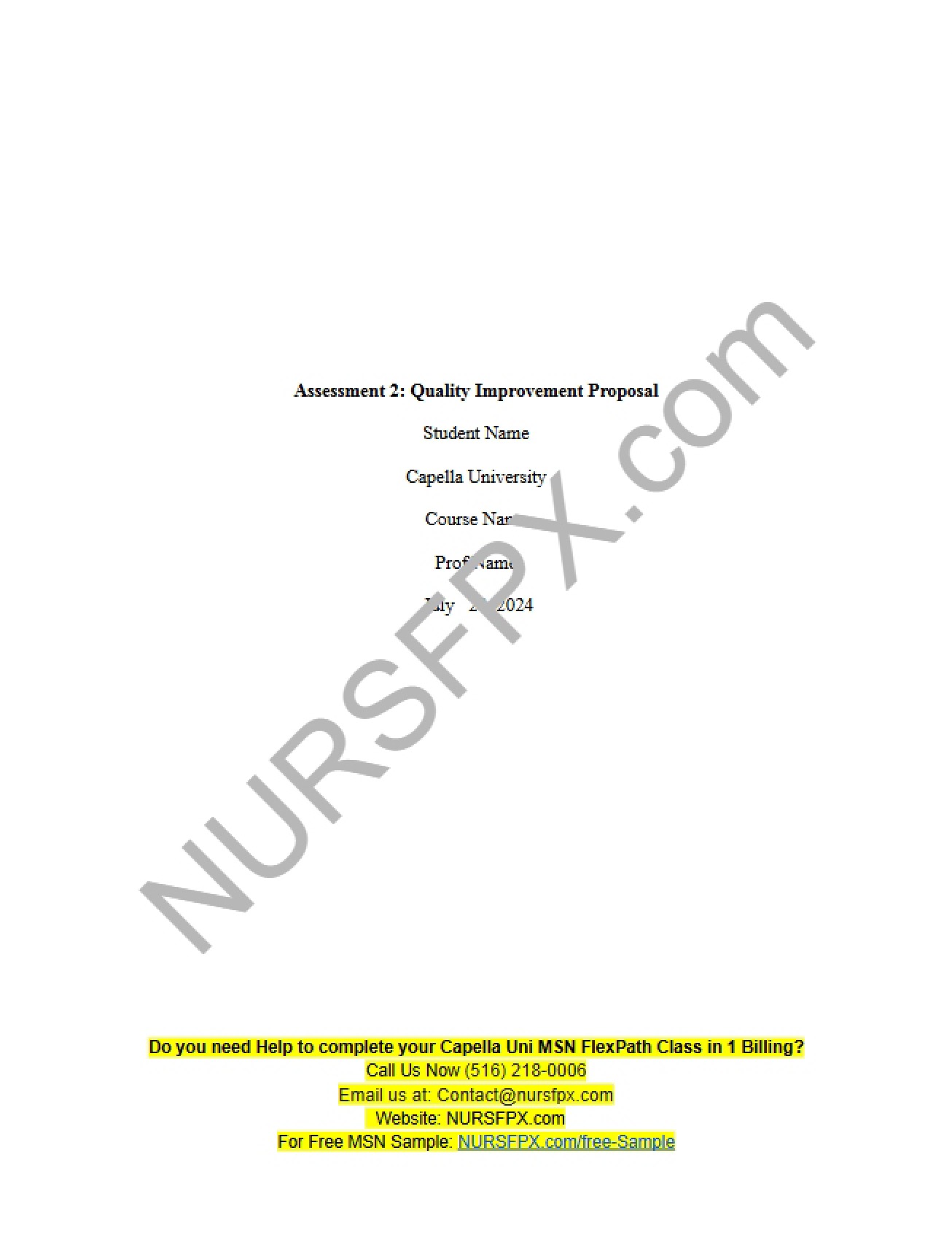 Quality Improvement Proposal - Assessment 2 (v3)