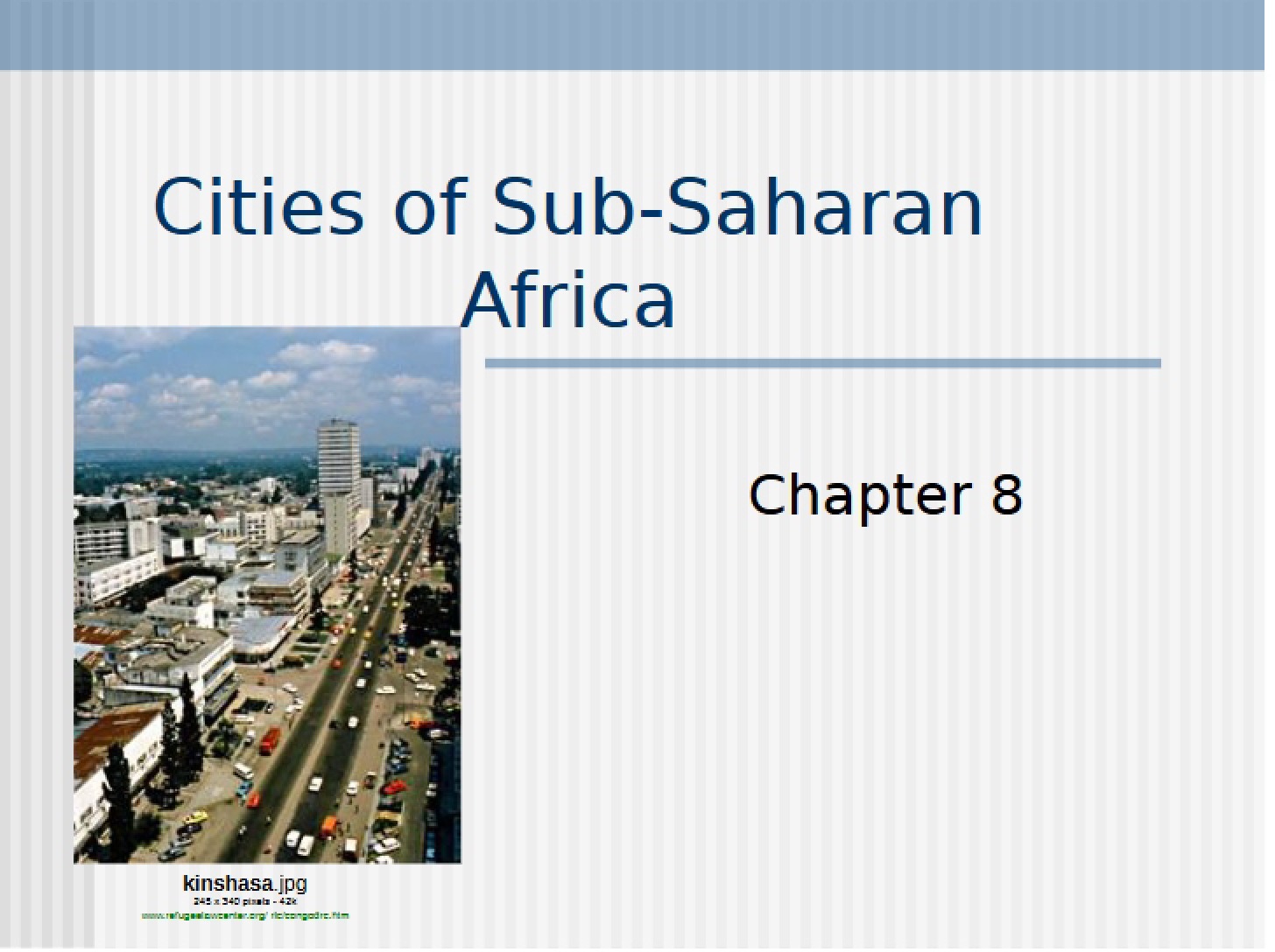 Sub-Saharan African Cities (Chap 8) - URS 2000