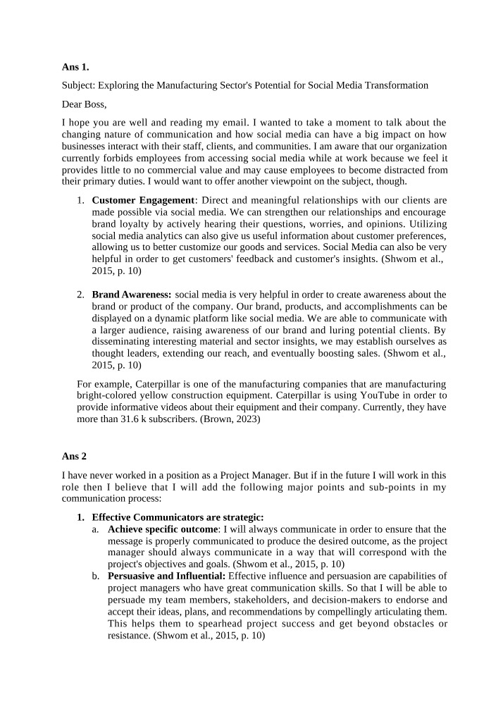 Test 1 - Business Communication
