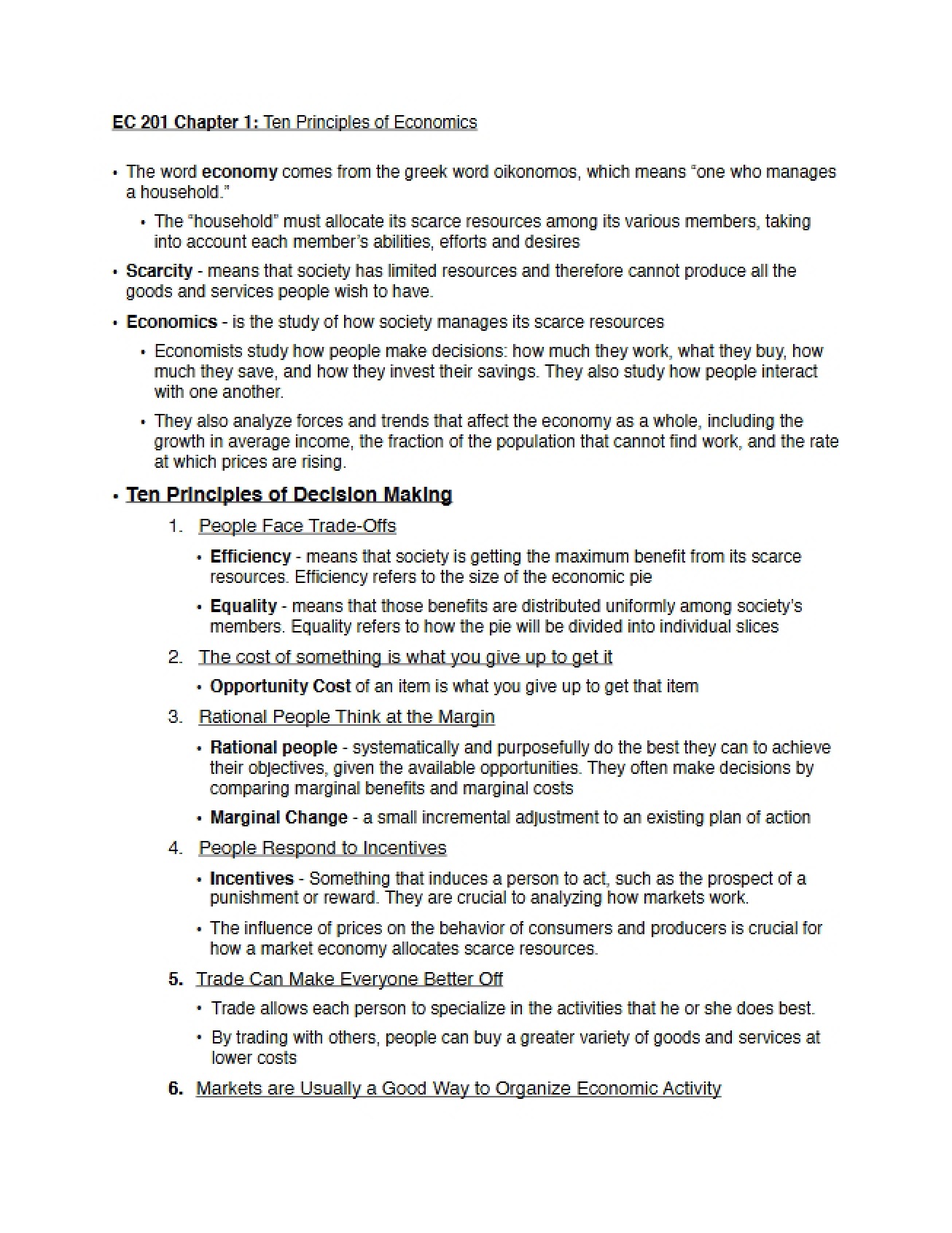 Ten Principles of Economics Chapter 1