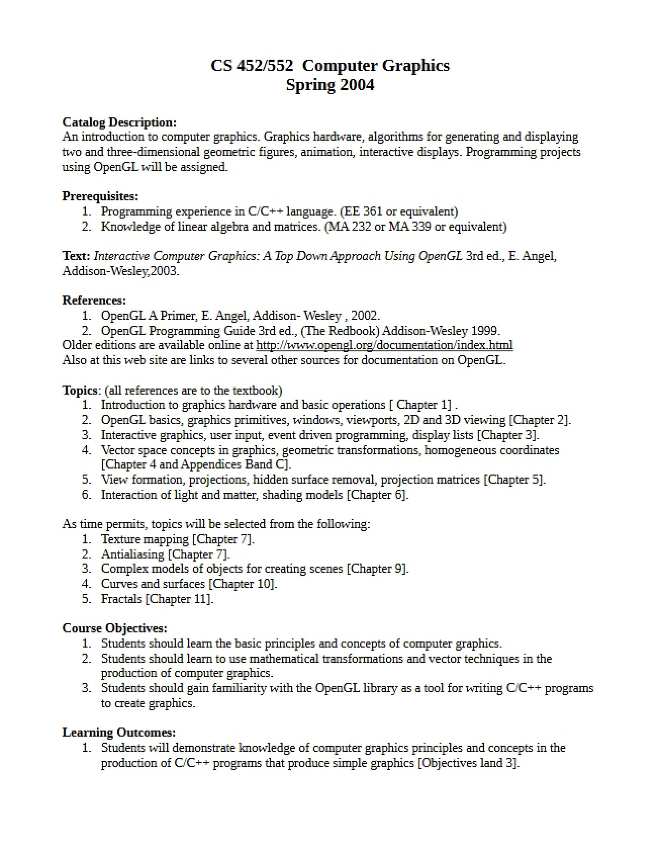 Computer Graphics Syllabus Part 2