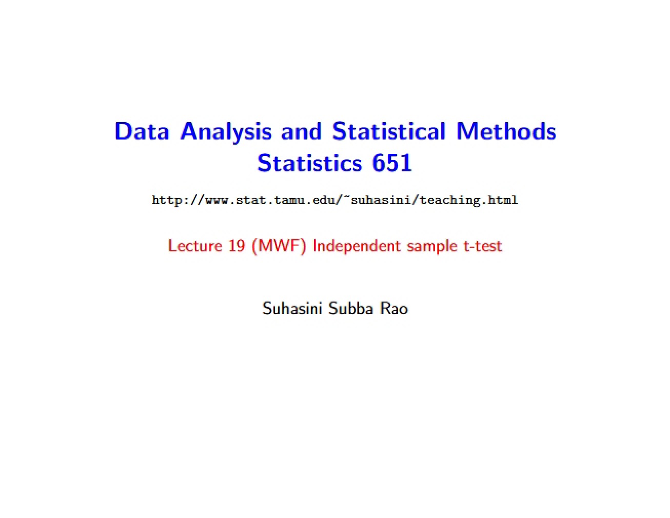 Lecture 19 (MWF)