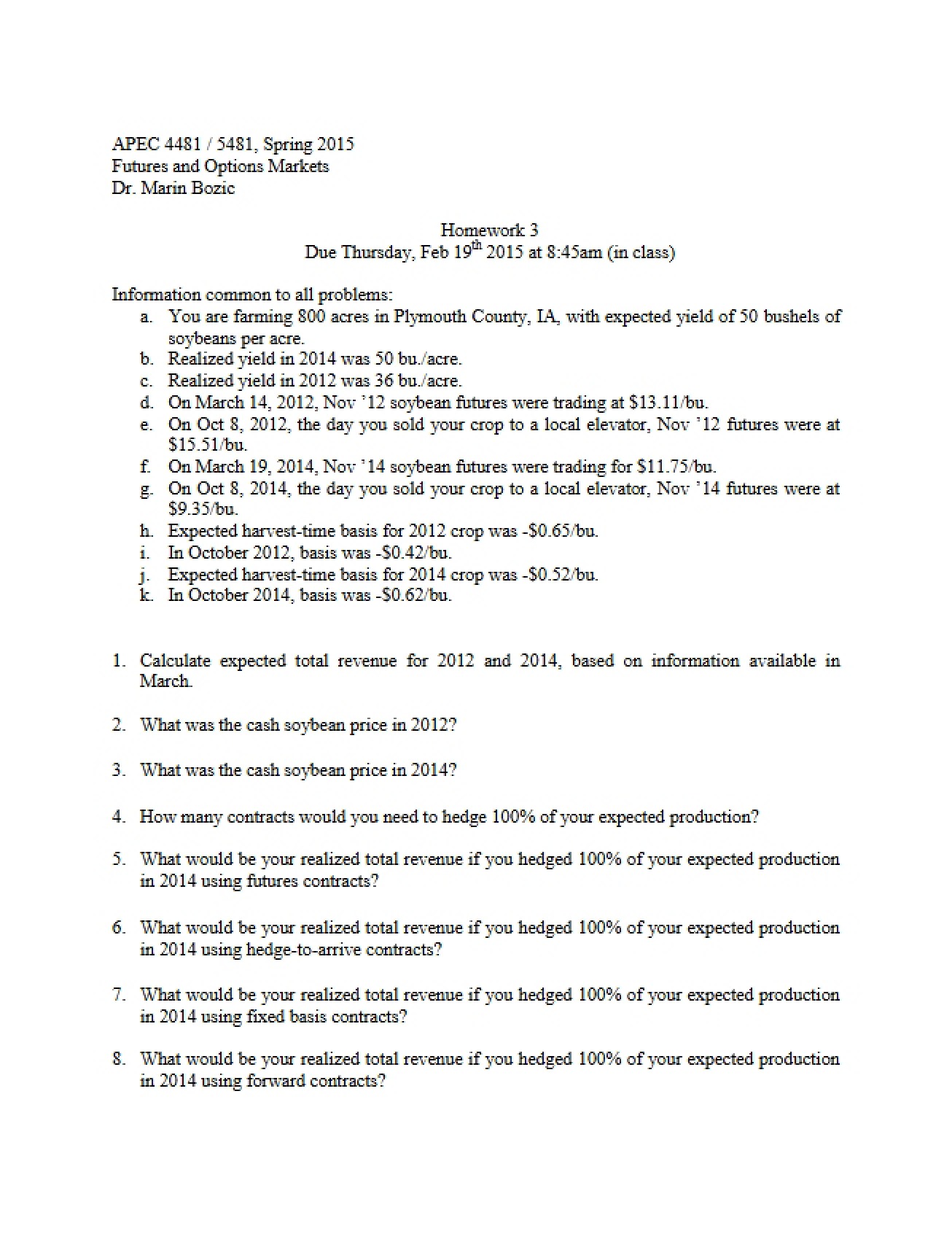 Spring 15 Futures Homework 3