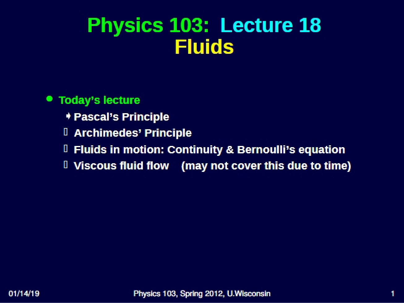 Eighteenth Lecture
