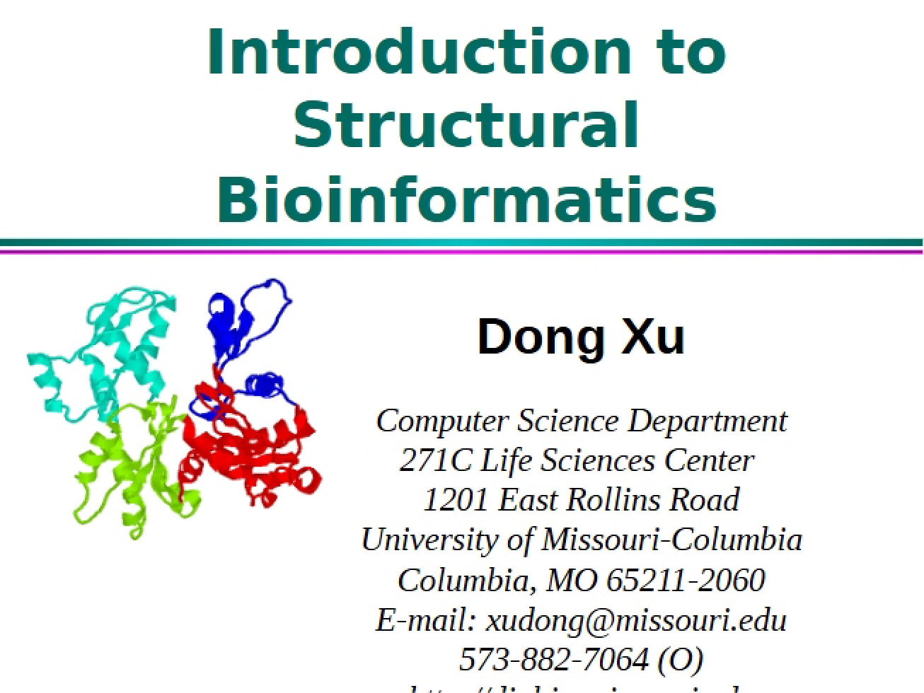 Structural Bioinformatics Introduction