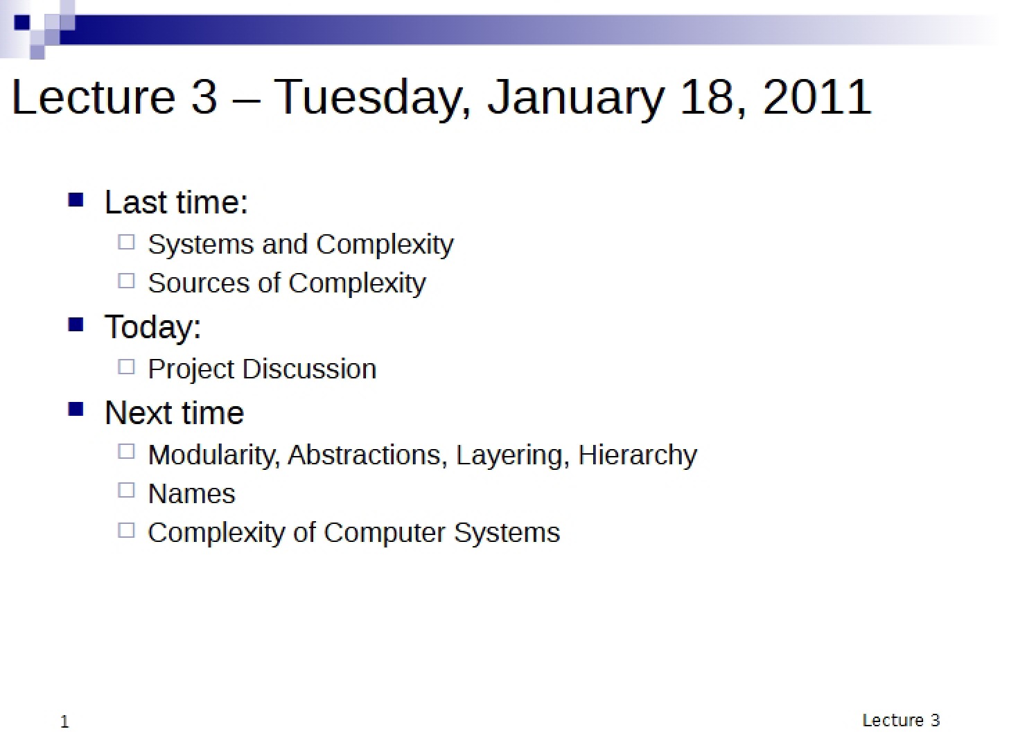 Lecture Handout