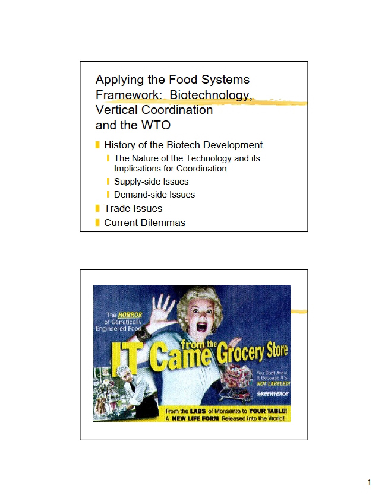 Genetically Modified Organisms