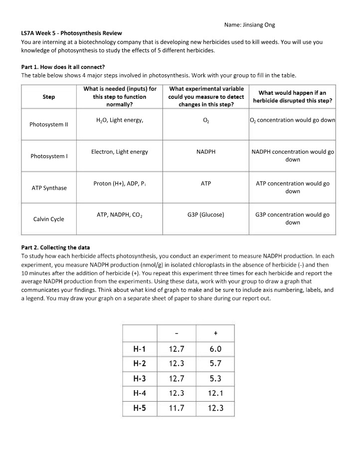 Worksheet for Week Five