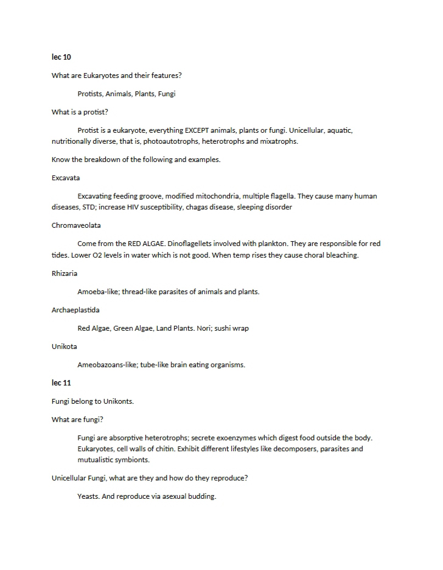 Cheat Sheet for Exam 2