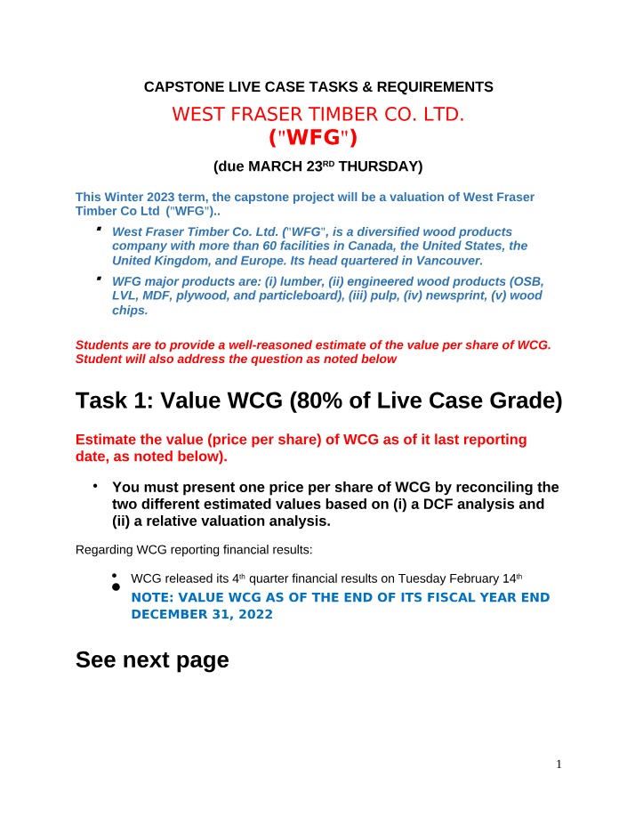 WFG (West Fraser Timber Co. Ltd.)