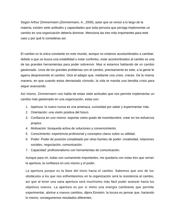 Key Capacities and Attitudes for Organizational Change