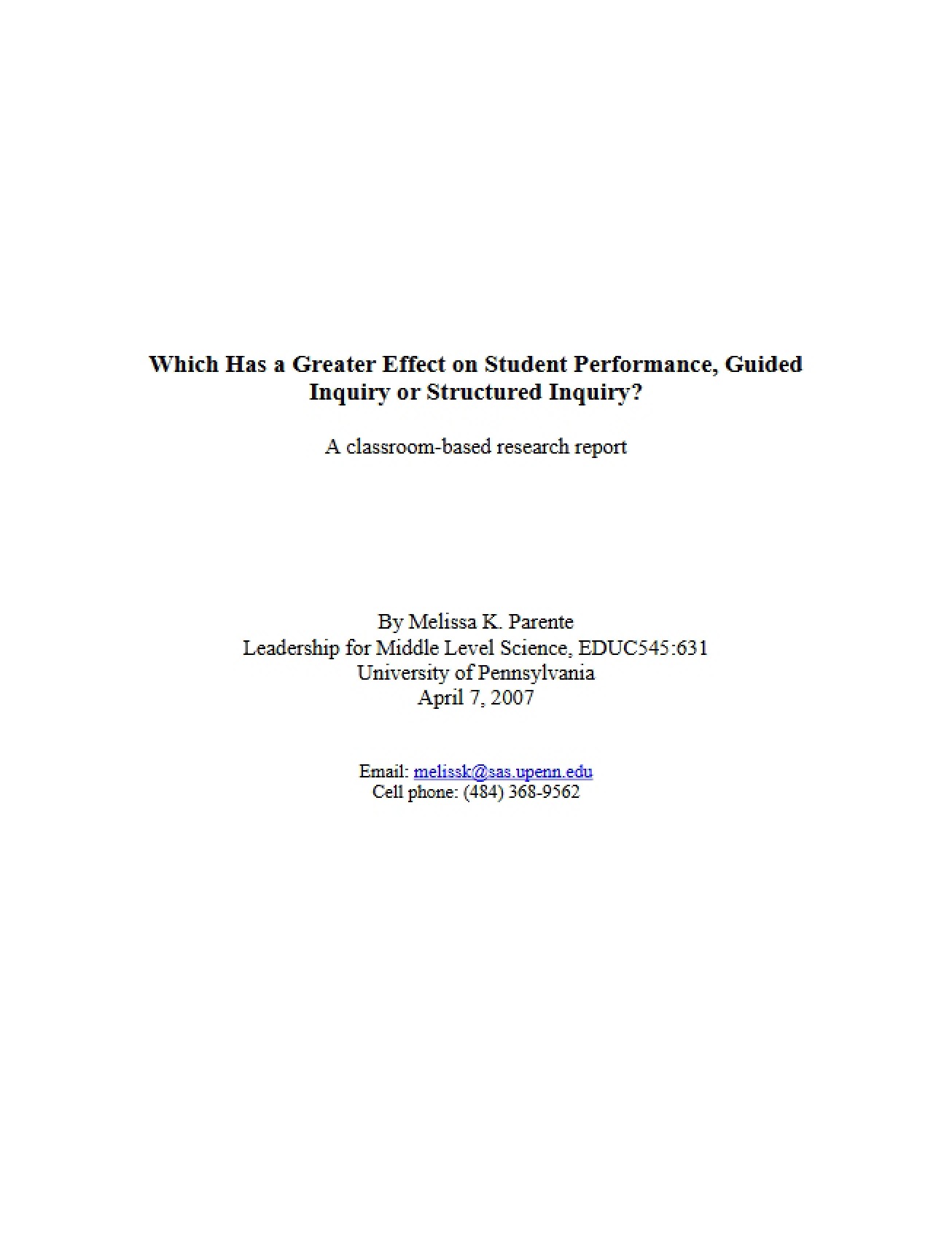 Student Performance Effect Analysis