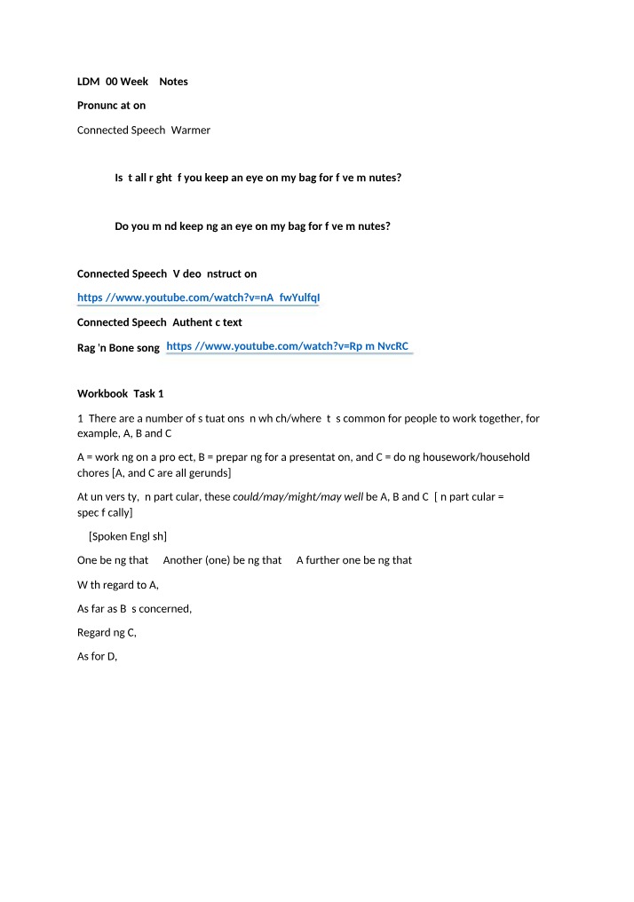 Week 7 Notes for LDM200