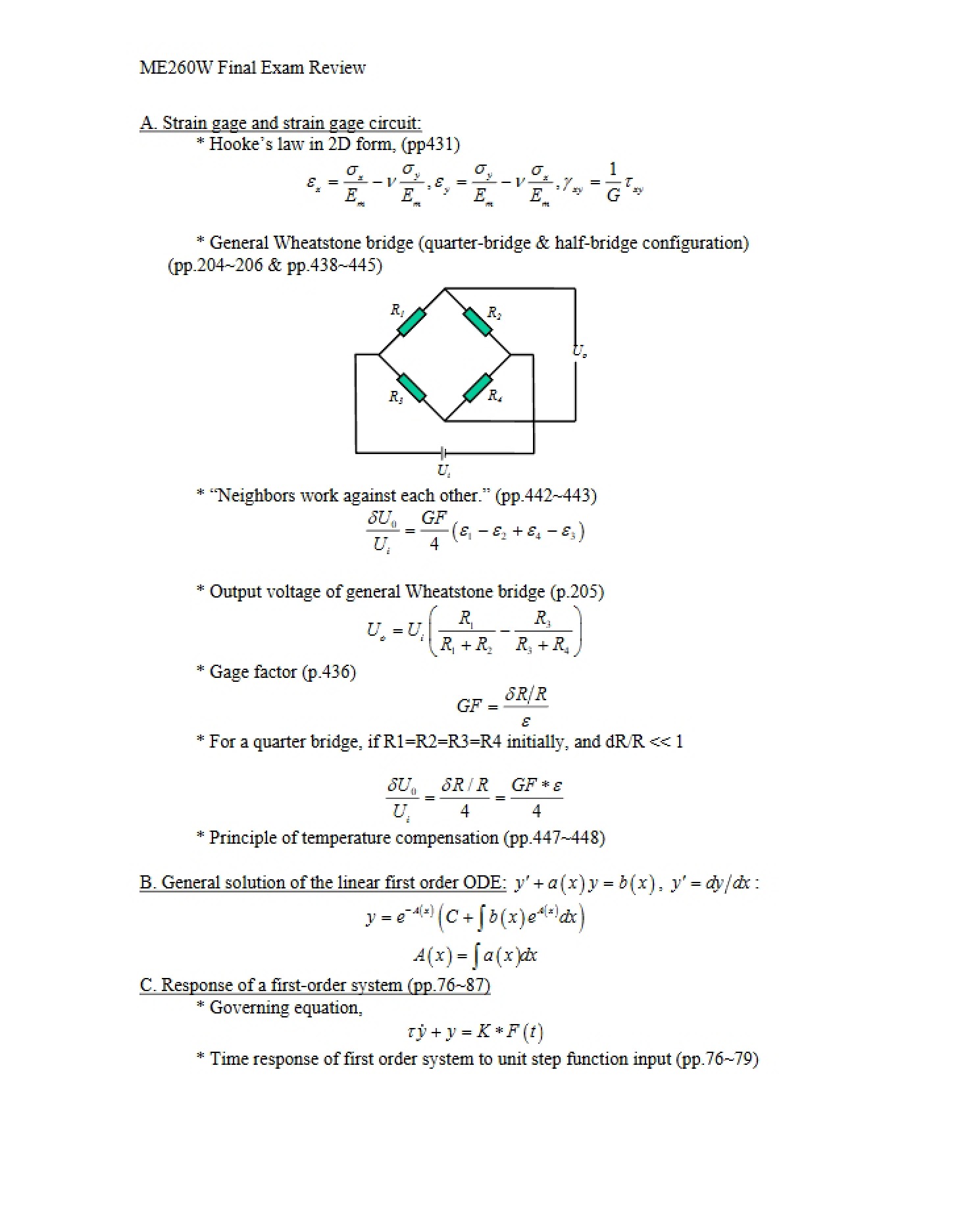 Review for Final Examination