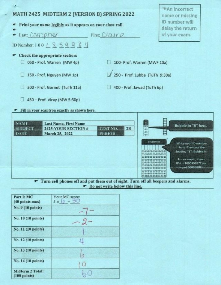 Calculus II Midterm 2