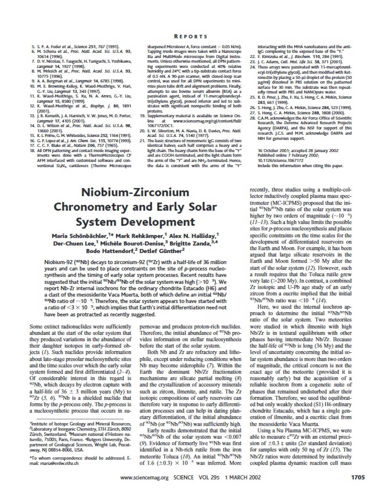 Early Solar System Development via Niobium-Zirconium Chronometry