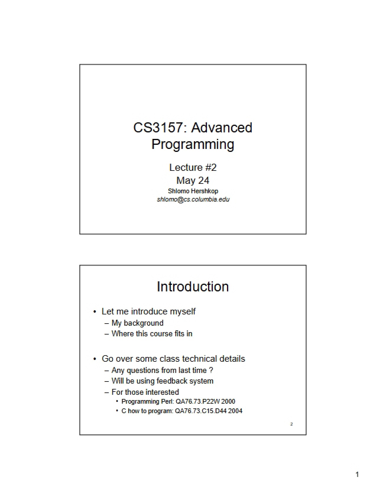 Advanced Programming Lecture Notes (1)