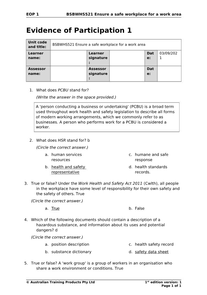 Participation Evidence 1