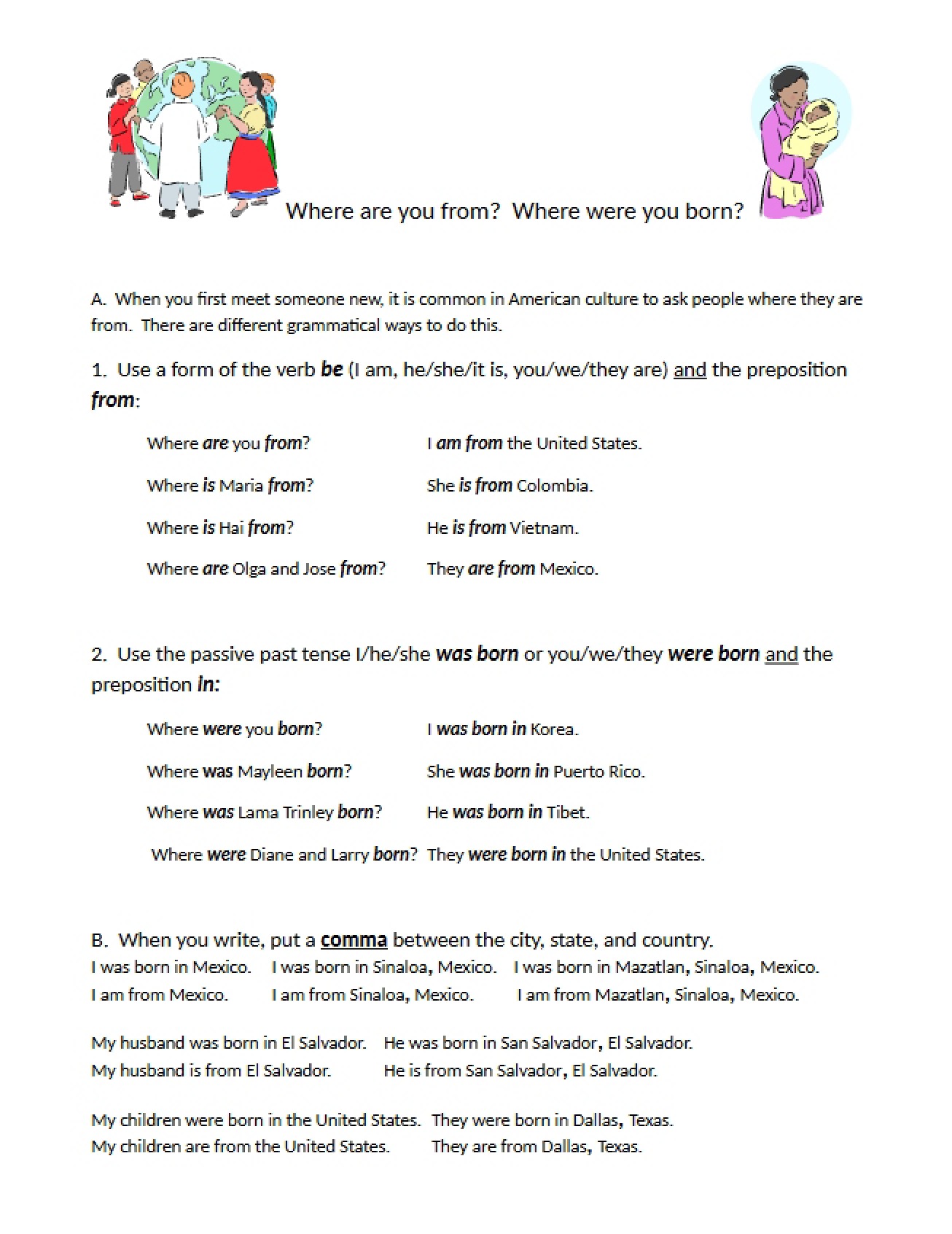 Handout regarding Origin