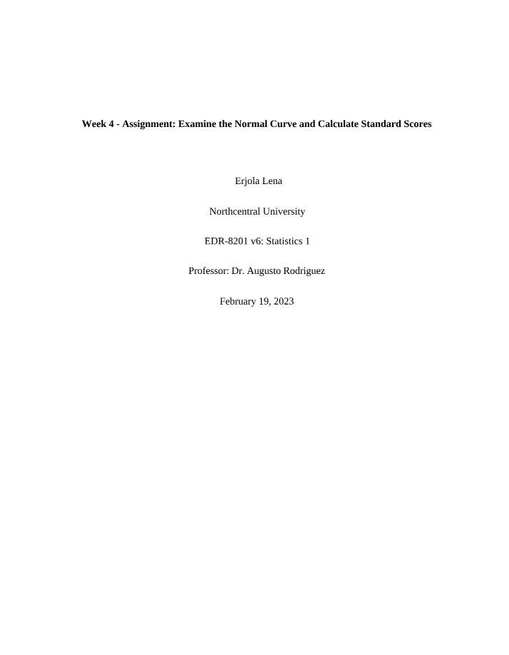 SPSS Analysis - Exploring the Normal Curve and Standard Scores