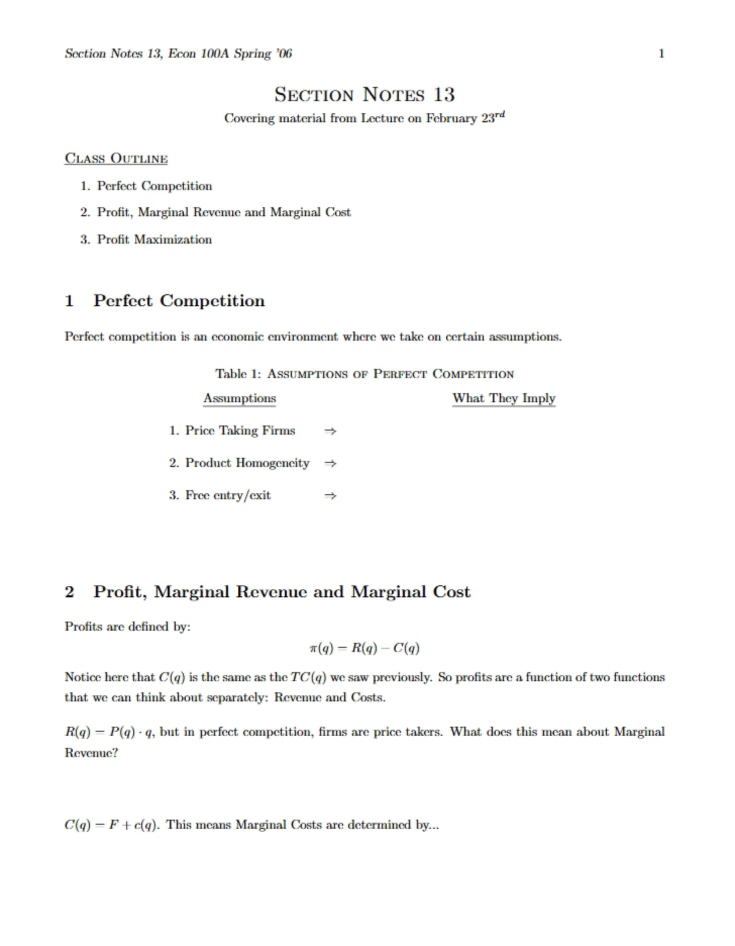 Section Thirteen Notes