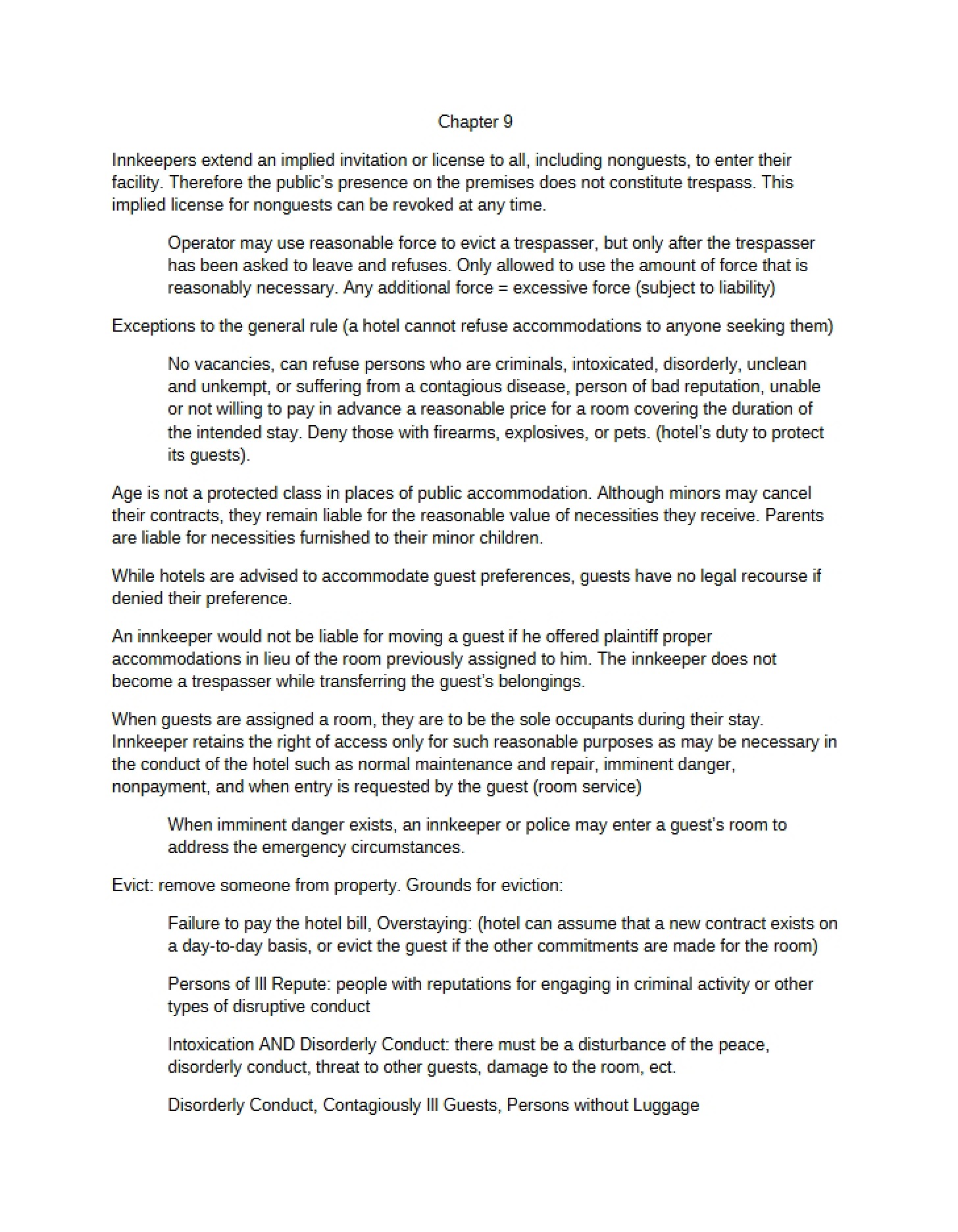 Section Nine Summary