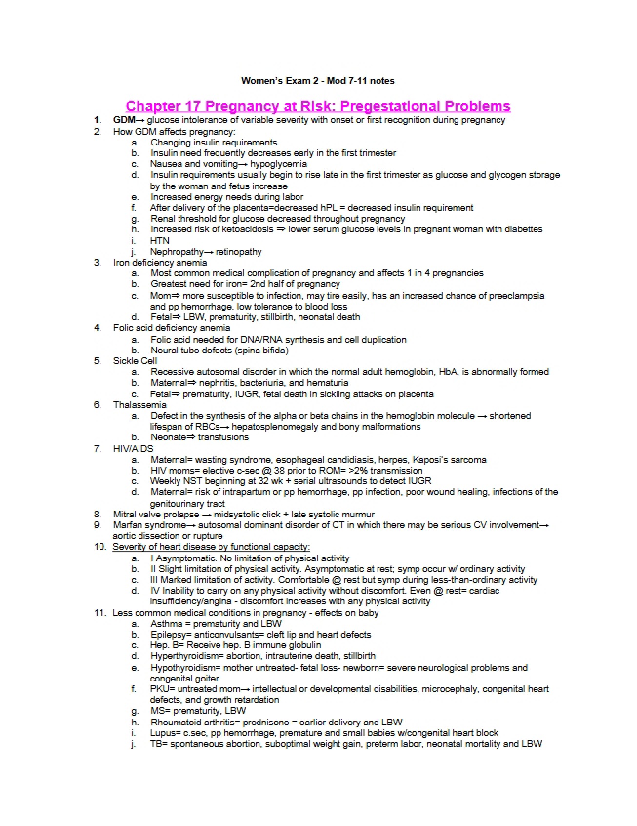 Risk Factors in Pregnancy Chapter 17
