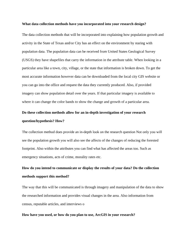 Rationale for Data Collection Methods