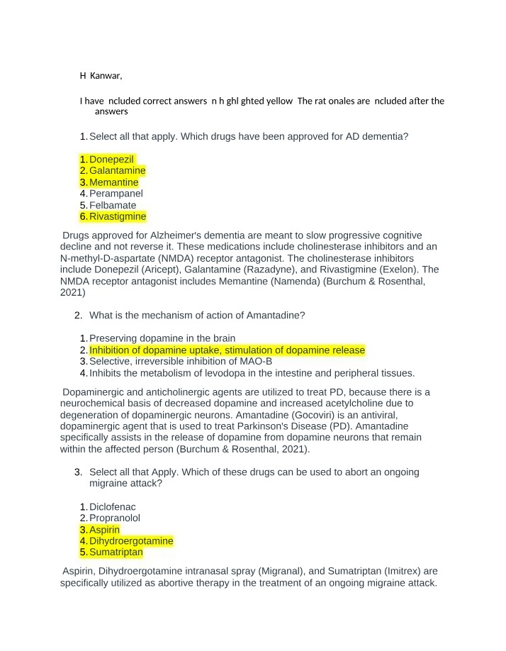 Approved Drugs for AD Dementia - Questions and Guide