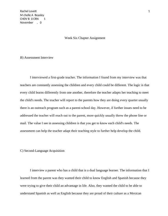 Week 6 - Chapter Assignment