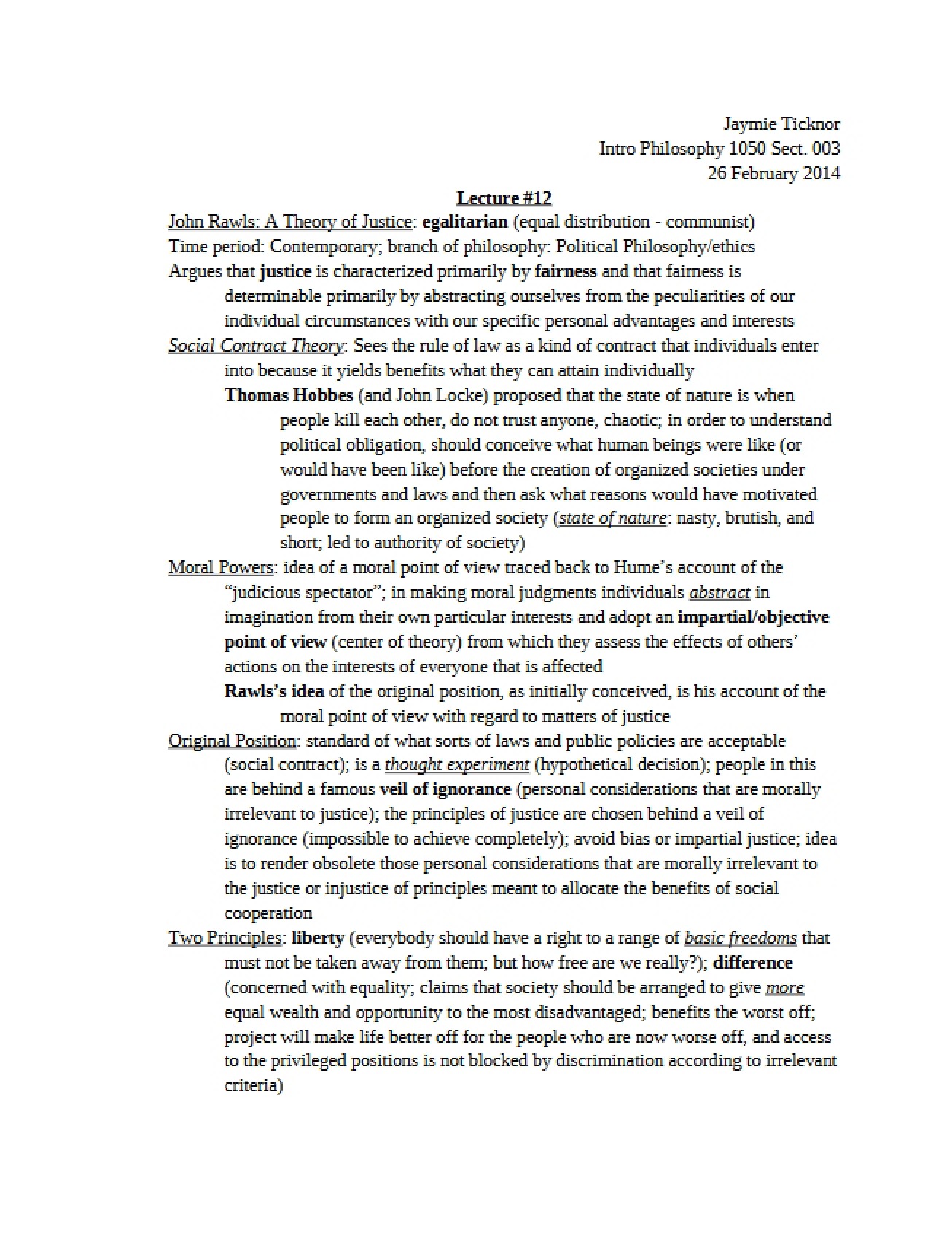 Philosophy Lecture Materials