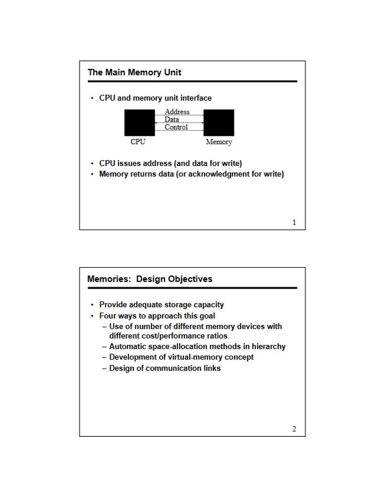 Study of Memory in Computer Organization
