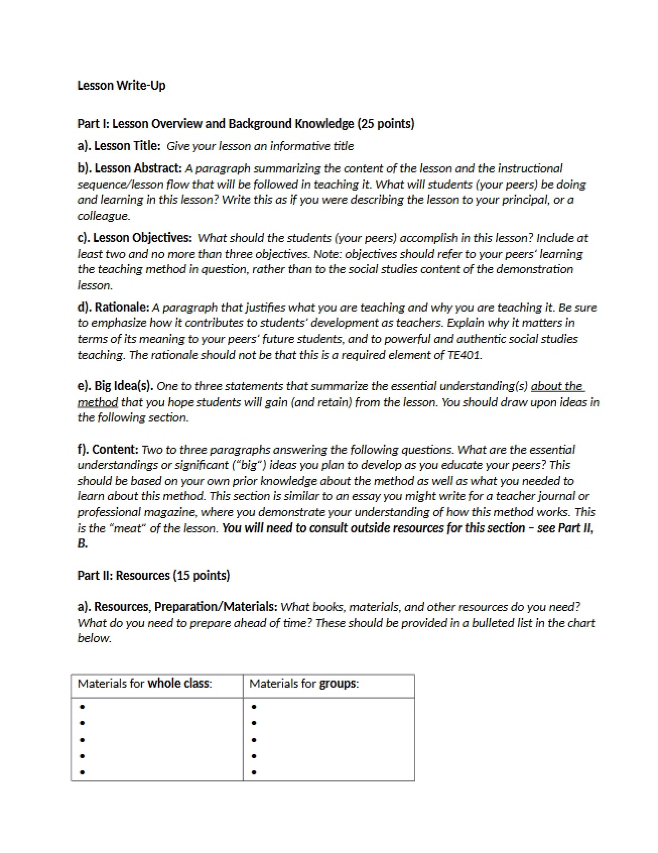 Lesson Plan for Micro-Teaching