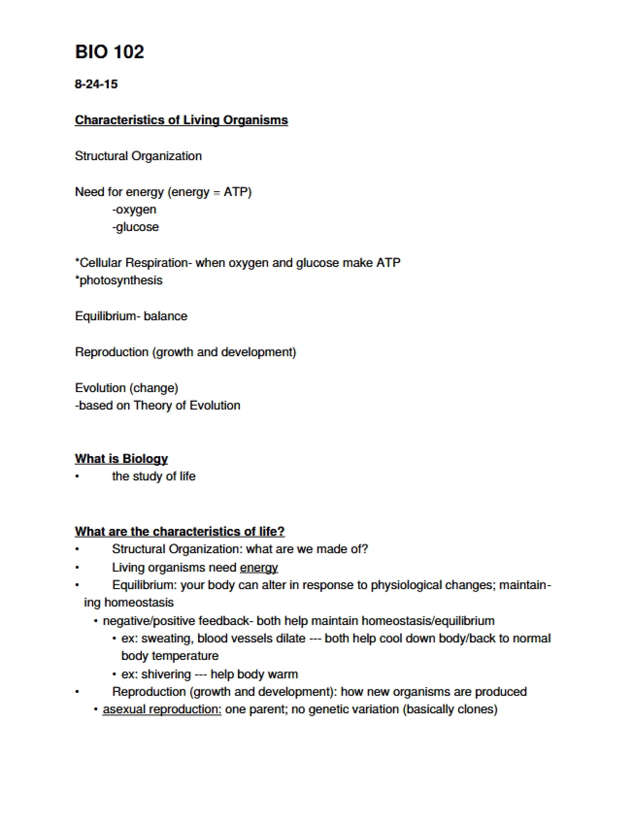 Living Organisms Essential Characteristics