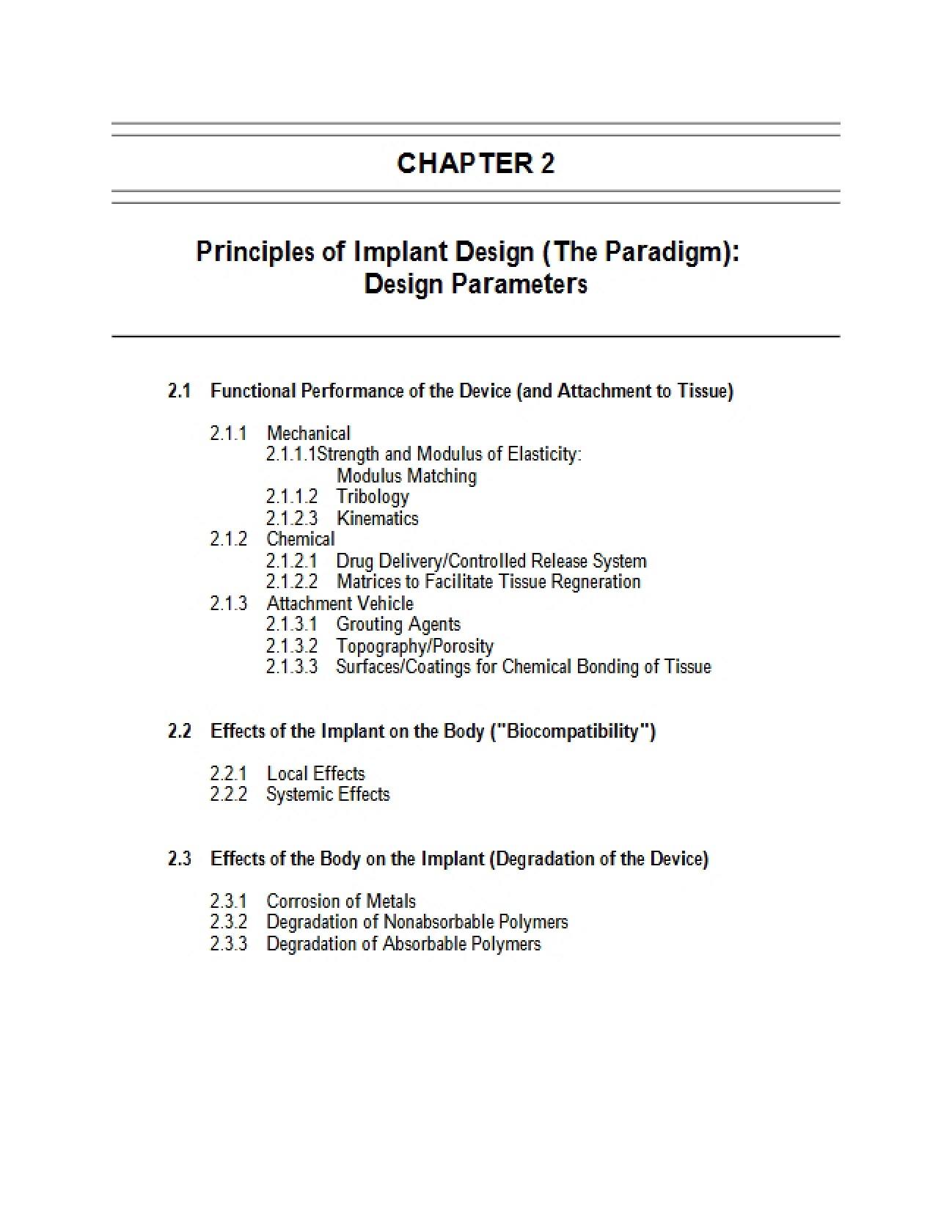 Implant Design Principles