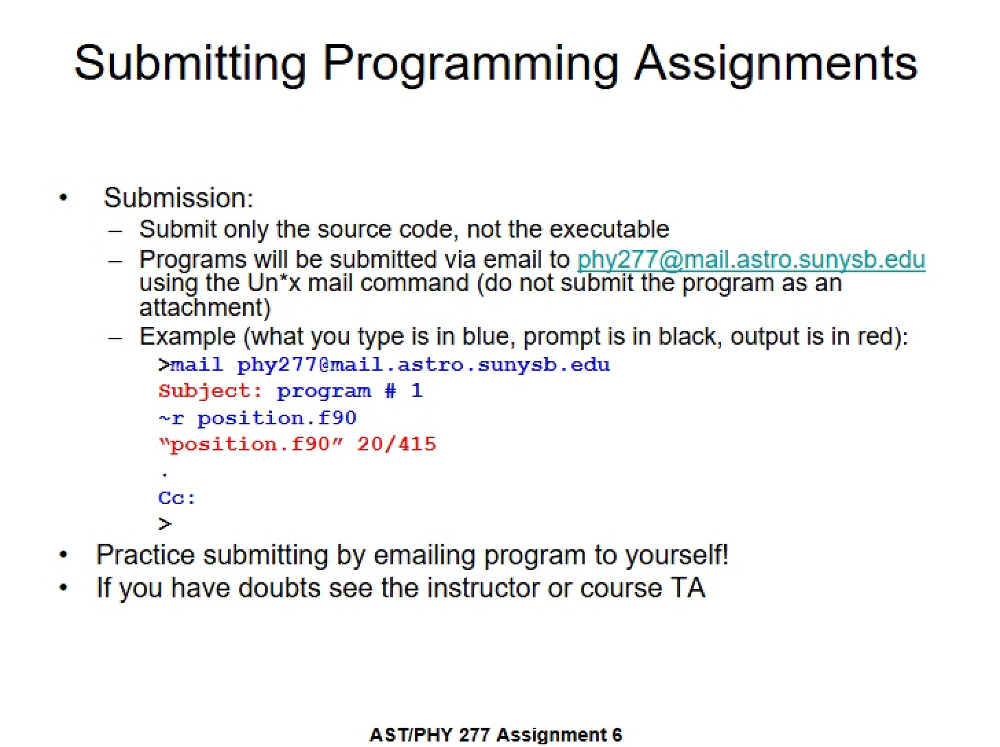 Submission Guidelines for Code