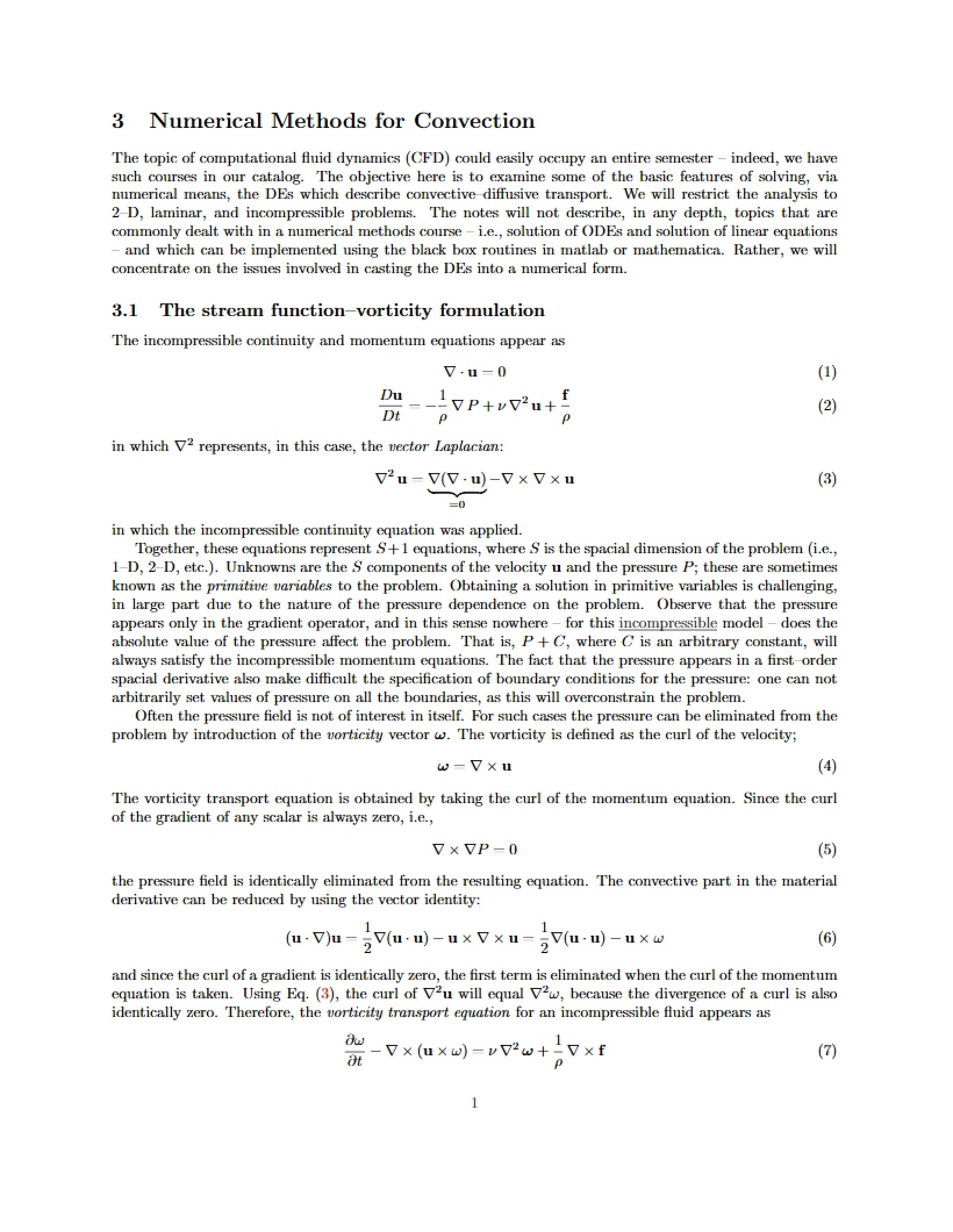 Convection - Numerical Methods