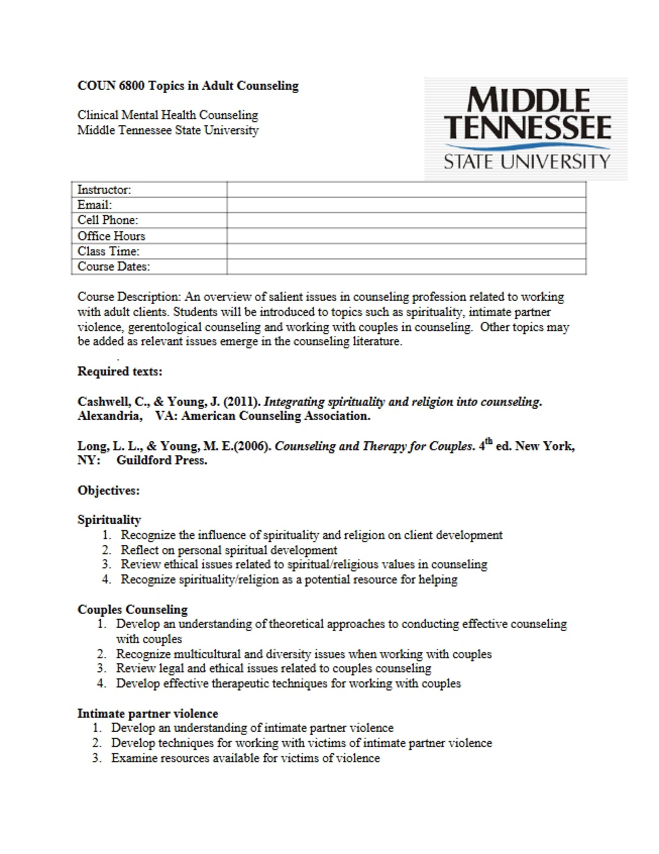 Mental Health Counseling (Clinical)