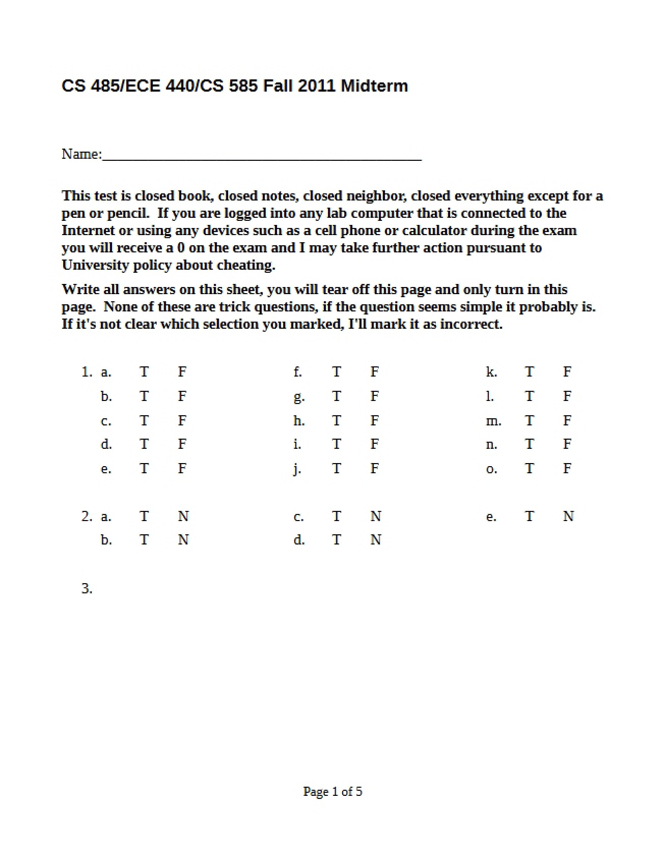 Computer Networks Midterm Examination