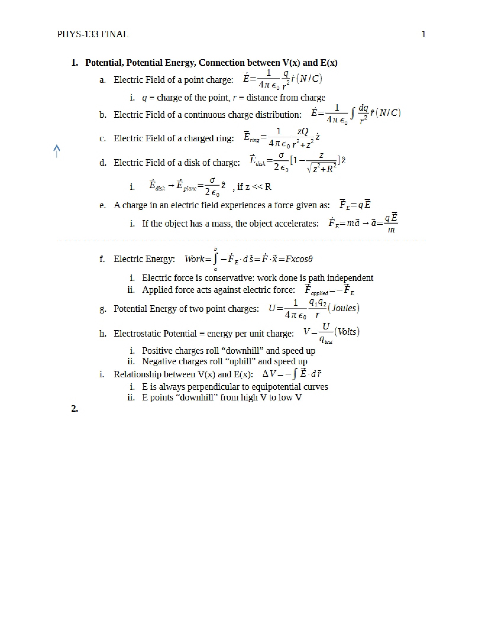 Final Exam PHYS-133