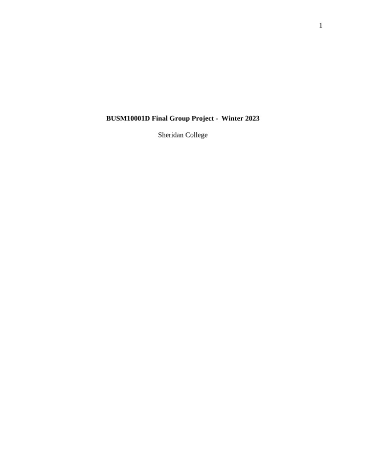 Winter 2023 - BUSM10001D Final Group Project